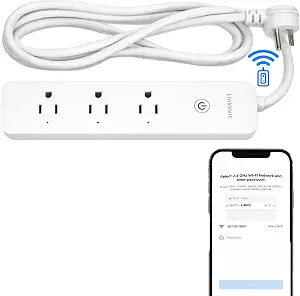 LINKVOLT Smart Power Strip WiFi Surge Protector Voice Control Outlet Extender for Home Office 3AC 15A 1875W 2.4GHz Voice Control
