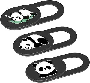 Laptop Camera Cover Slide, 0.02 Inch Ultra Thin Cute Panda Camera Cover for MacBook Pro Laptops Smartphone Mac PC Tablets for Echo Spot Show, Webcam Cover Protecting Your Visual Privacy (Panda-Black)