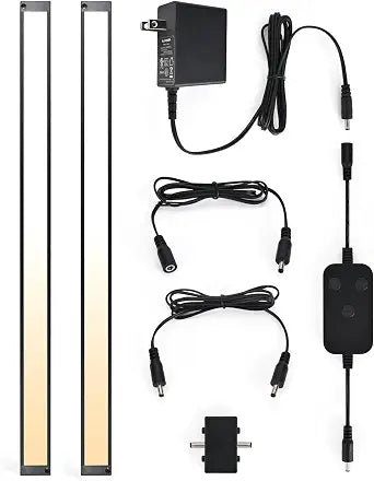 2pack 20inch Dimmable LED Under Cabinet Light Kit, 2700K to 6000K Smart LED Under Counter Lighting Fixture, Compatible with Alexa, Google Assistant, for Kitchen, Pantry, Shelf (Black)