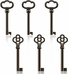 6PCS Skeleton Keys 2AB 3AB Hollow Barrel Furniture Replacement Keys