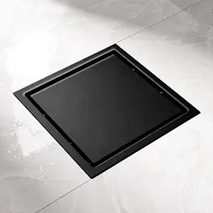 6" Tile Insert Shower Floor Drain with Flange, SUS 304, Matte Black