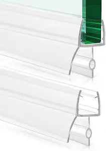 Bathroom Shower Door Seal Strip, 2PCS 36 Inch Shower Door Bottom Seal Strips, PVC Transparent Shower Door Seal Strip for 5/16"(8MM) Frameless Shower Door