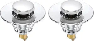 uxcell Universal Bathroom Sink Stopper, Brass Bathroom Sink Drain Strainer with Anti-Clog Basket Filter with Ring for 1.26"-2.4" Basin Drain Holes for Sinks Bathtubs