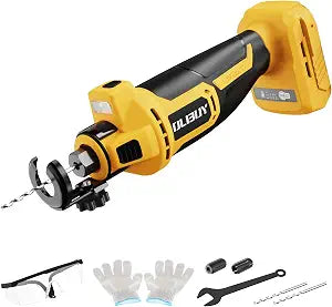 Cordless Drywall Cut-Out Tool for De-walt 20V Battery, 3 Speed Adjustable Brushless Rotary Saw with Up to 30000 RPM, Drywall Rotary Cutting Tool for Sheetrock,Wood,Plywood(Tool Only)