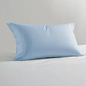 LINENWALAS 1200TC Supima Cotton Pillow Cases Queen Size - Baby Blue
