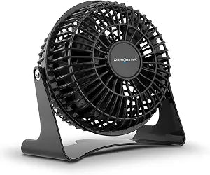 Air Monster 4 Inch Quiet Desk Fan, Black