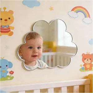Cloud Shaped Acrylic Non-Glass Safety Wall Mirror for Kids Room Home Decor
