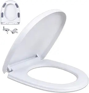 Oval/O Shape Toilet Seat Easy Clean Steel Hinges Durable PP Replacement