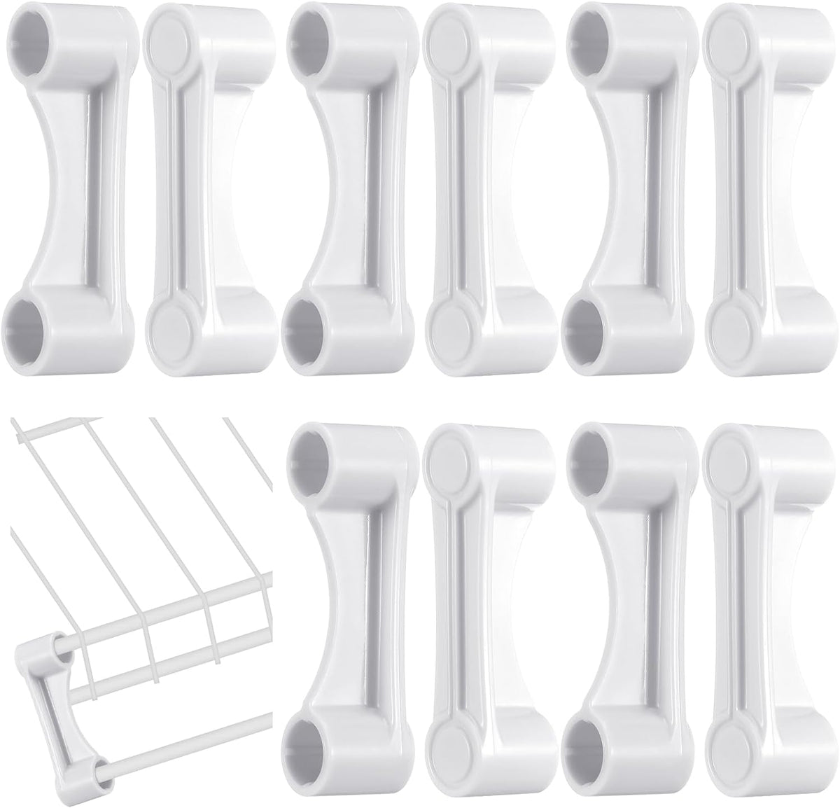 Reallnaive 10 Pcs Closet Rod Shelf End Caps Plastic Pole Spacer Cap