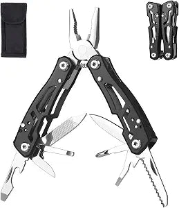 MINI Multitool Pliers, Christmas Birthday Gifts for Men Boyfriend Dad Husband Women, Pocket Knife 14-In-1, Rugged and Practical Portable Computer and Bike Gadgets, Black Camping and Survival Tools