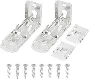 Mountings Brackets for Vertical Blinds ZZLZX 2Sets Replacement Mount Hardware Installation Accessories for Inside and Outside Zebra Roller Window Blinds, L-Shaped Metal Blinds Bracket for Track 4.5cm