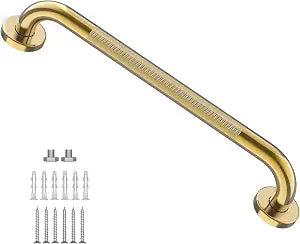 Brushed Gold Grab Bar 24 Inch, Safety Shower Handrail for Senior