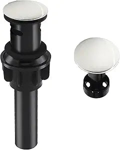 Bathroom Sink Drain with Overflow, Bathroom Sink Stopper for Vanity Vessel Sink, 1.6-1.9 Sink Hole Rapid Draining Plastic Pop Up Drain with Hair Catcher Anti-Clog Strainer, Brushed Nickel