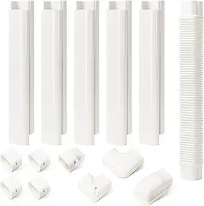 3" W 10Ft L Mini Split Line Set Cover Kit PVC Air Conditioner Line Covers