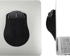 Stick-On Mouse Pouch Universal Mouse Storage Pouch Adhesive Wireless Mouse Holder Case Black Mouse Pocket Compatible for Laptop Tablets Notebook PC Device Accessories