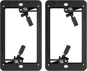 VCELINK Low Voltage Mounting Bracket, Flush Low Voltage Box, Black 2-Pack