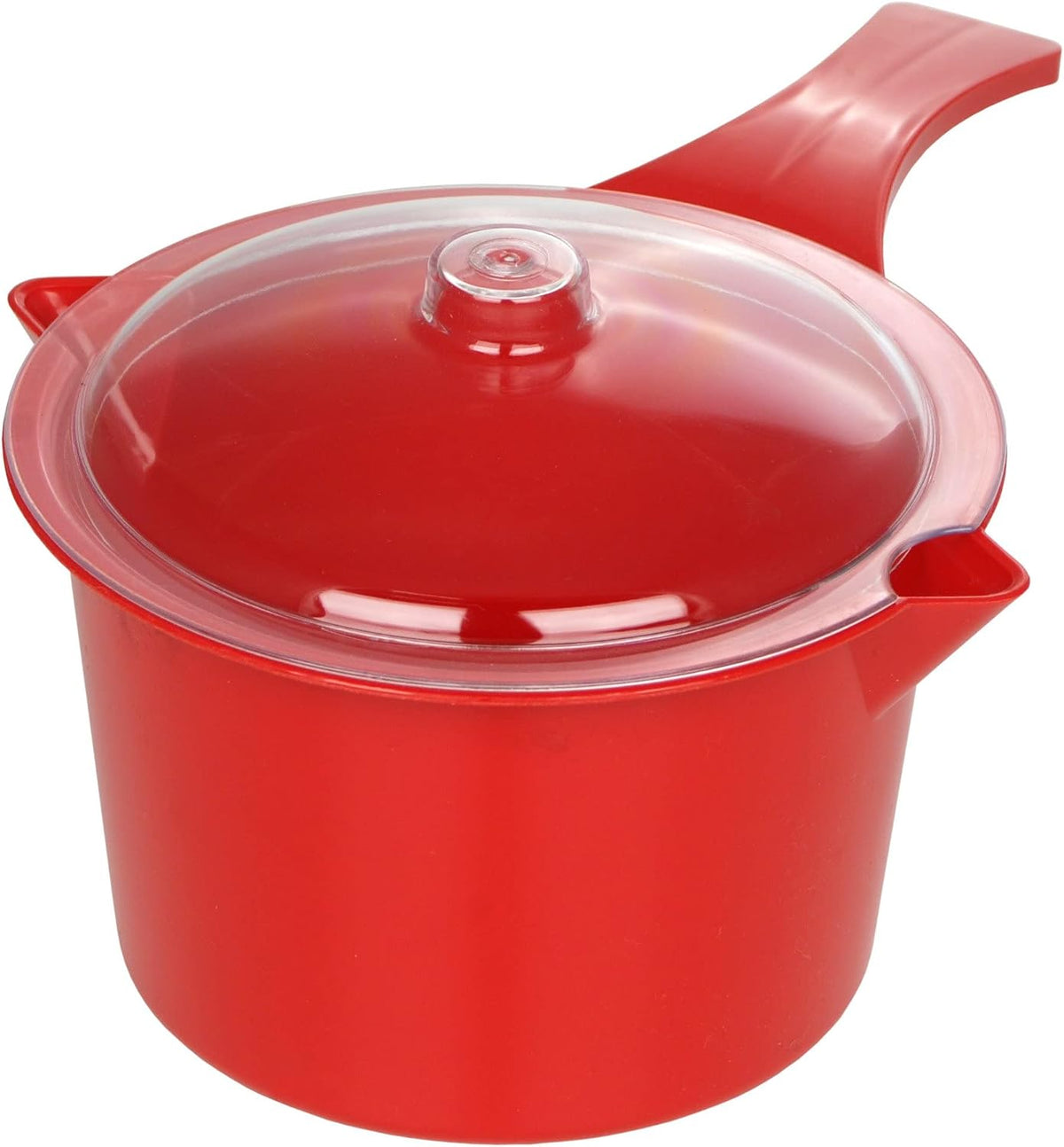 Microwave Safe Pot with Lid & Spout - Cooker & Steamer For Dorm, College or Home - BPA Free Dishwasher Safe 29 oz./935 ml (1,red pot)