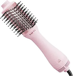 SAOSA Hair Dryer Brush Blow Dryer Brush in One, 4-in-1 Professional Titanium Ionic Hot Air Brush & Volumizer with ALCI Safety Plug for Medium to Long Hair (Pink)