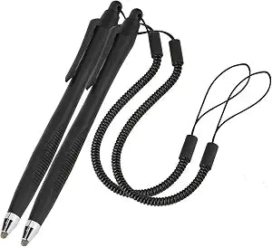 Xiaokeis 2 Pcs Portable Spring Rope Stylus Pen, Scratch Proof Pen with Stylus Tip Touch Pen for Touchscreen, Stylus Pen for Touch Screens Touch Pen for Drawing, Sketching and Note-Taking(Black)