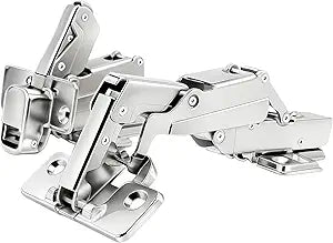 TamBee Corner Cabinet Hinge Bifold 165 Degree Lazy Susan Door Hinge 48mm Full Overlay Soft Close Hinges Concealed Hydraulic Hinges Adjustable Mounting Frameless 2 Pcs /1 Pair Full Overlay