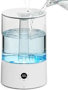 Electactic 4L Top Fill Humidifier for Bedroom, Auto Constant Humidity, Smart Control, Quiet Ultrasonic Cool Mist, 360 Nozzle, 3 Mist Levels, 7-Color Light for Home Office Baby Room