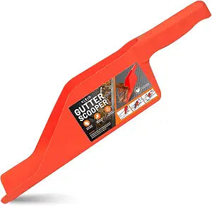 Gutter Scoop Cleaning Tools - Easy Removal of Leaves and Dirt - Deep Curved Gutter Scooper Shovel for Leaves & Debris, High-Impact Polypropylene, Ergonomic Handle, Fits Most Rain Gutters