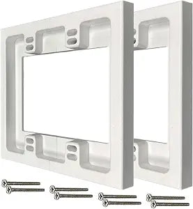 iMBAPrice IMBA-BES2-2 Dual-Gang White Shallow Surface Box Extender, 2-Pack  Non-Metallic Electrical Box Extension for Deepening or Extending Shallow Electrical Boxes