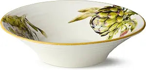 Verdura 13" Stoneware Pasta Serving Bowl  108 oz  Vibrant Artichoke Print  13 Inch Round Wide Bowl for Italian Pasta, Salad, Stew, and Rustic Farmhouse Dining