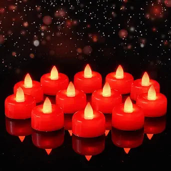 Amagic 12Pack Red Flameless LED Tea Lights Candles Battery Operated
