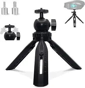 Mini Projector Stand, Tripod Mount Compatible with DR.J, DBPOWER, Anker, PVO, Artlii, LoongSon, AuKing, ClokoWe, VOPLLS, Aurzen Projectors and More (Black, Upgraded)