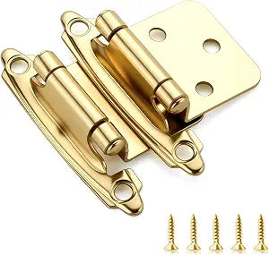 Ravinte Gold Cabinet Hinges, 1/2 Inch Overlay, 30 Pack (15 Pairs)