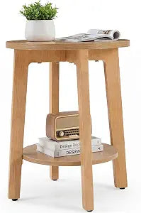 DUMOS Small Round End Tables for Living Room, Small Spaces