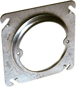 Hubbell-Raco 8767 Raised 1/2-Inch, Ears 2-3/4-Inch, 4-Inch Square Box Fixture Cover, Gray