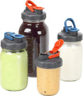 SOLIGT 4 Pack Mason Jar Lids Pour Spout, Wide Mouth Flip Cap