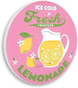 'Fresh Squeezed Lemonade Bold Pink Summer'| Wall Plaque Art