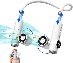 Portable Neck Fan, 5 Speeds Personal Wearable Fan with LED Display, 6000mAh
