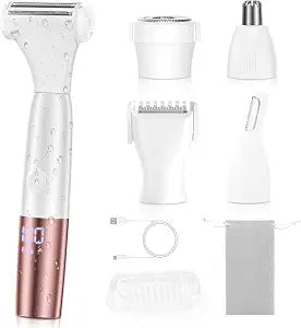 5-in-1 Bikini Trimmer for Women, Body Hair Trimmer,Cordless Electric Razors