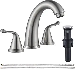Bathroom Faucets for Sink 3Hole Brushed Nickel 8 inch for Faucets 6-12 Inch