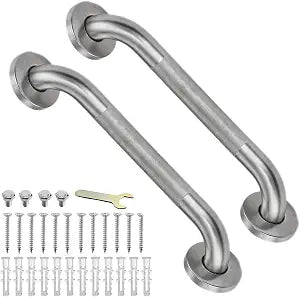 Grab Bars for Shower 16 Inch Bathroom Safety Bars for Seniors 2 Pack