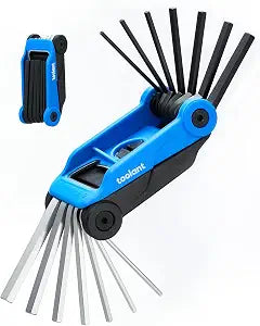 Kraftek toolant 14PCS Folding Allen Wrenches Sets, Metric Allen Key Set 2mm- 6mm, SAE Hex Key Set 5/64- 1/4", CRV Steel EDC Tool for Bike Repair & Home,Compact Foldable Hex Key Set