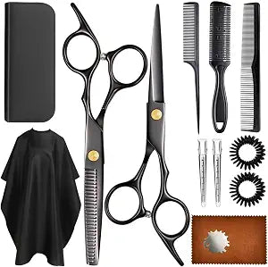 13 Piece Hair Cutting Scissors Set with Thinning Shears for Home and Salon