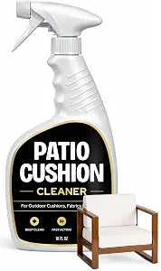Patio Cushion Cleaner Outdoor Fabric Cleaner - Deep Cleans Dirt, Grime & Weather Stains on Furniture, Pillows, Umbrellas, Awnings & Covers  Non-Bleach, Designed for Canvas, Polyester & Acrylic, 16 oz