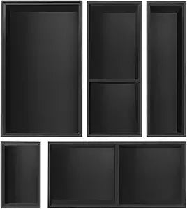 Bamboo Drawer Organizer,5 PCS Black Silverware Tray&Desk Organizers and Storage,Cabinet Divider With Removable Bathroom Organization for Kitchen,Utensils,Junk,Office,Makeup