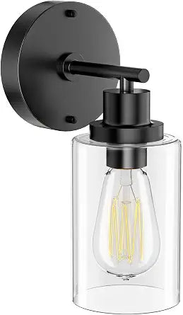 GORDNWE Modern Bathroom Wall Sconce, Matte Black Vanity Wall Light Fixture