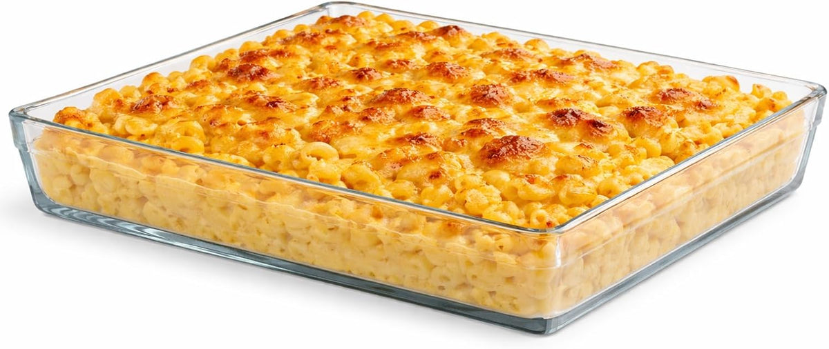 Ums 4.6-Qt (14'' x 10'' x 2.3'') Glass Baking Dishes for Oven, Borosilicate Glass Casserole Dish, Casserole Dishes for Oven, Microwave and Dishwasher Safe Clear Bakeware