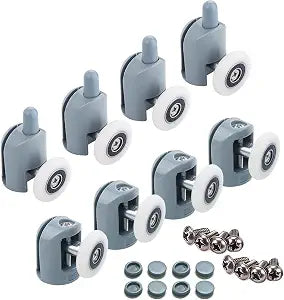 8 Pcs Top/Bottom Shower Door Rollers/Runners/Pulleys/Wheels Bathroom Replacement Parts 23mm Diameter (Singel 23mm)