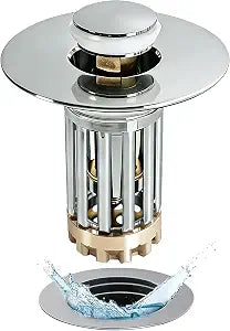 Anlige Bathroom Sink Drain Strainer, 3 in 1 Pop Up Bathroom Sink Stopper