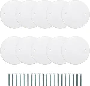 Hedume 10 Pcs Ceiling Cover Plate, 5" Metal Round Blank Electrical Plate
