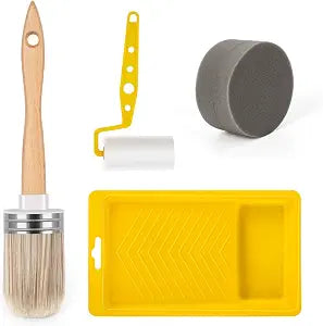 Tool Trio, Paint Brush, Roller, Sponge, All The Tools You Need to Apply Finish All in One Paint Yellow