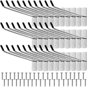 30pcs Wall Mounted Hook Heavy Duty Metal Single Hooks Home Storage Organizer Hanger Stainless Steel Hook Garage Hooks Tool for Garage Shop Retail Office Kitchen Store Display (6in/15cm)